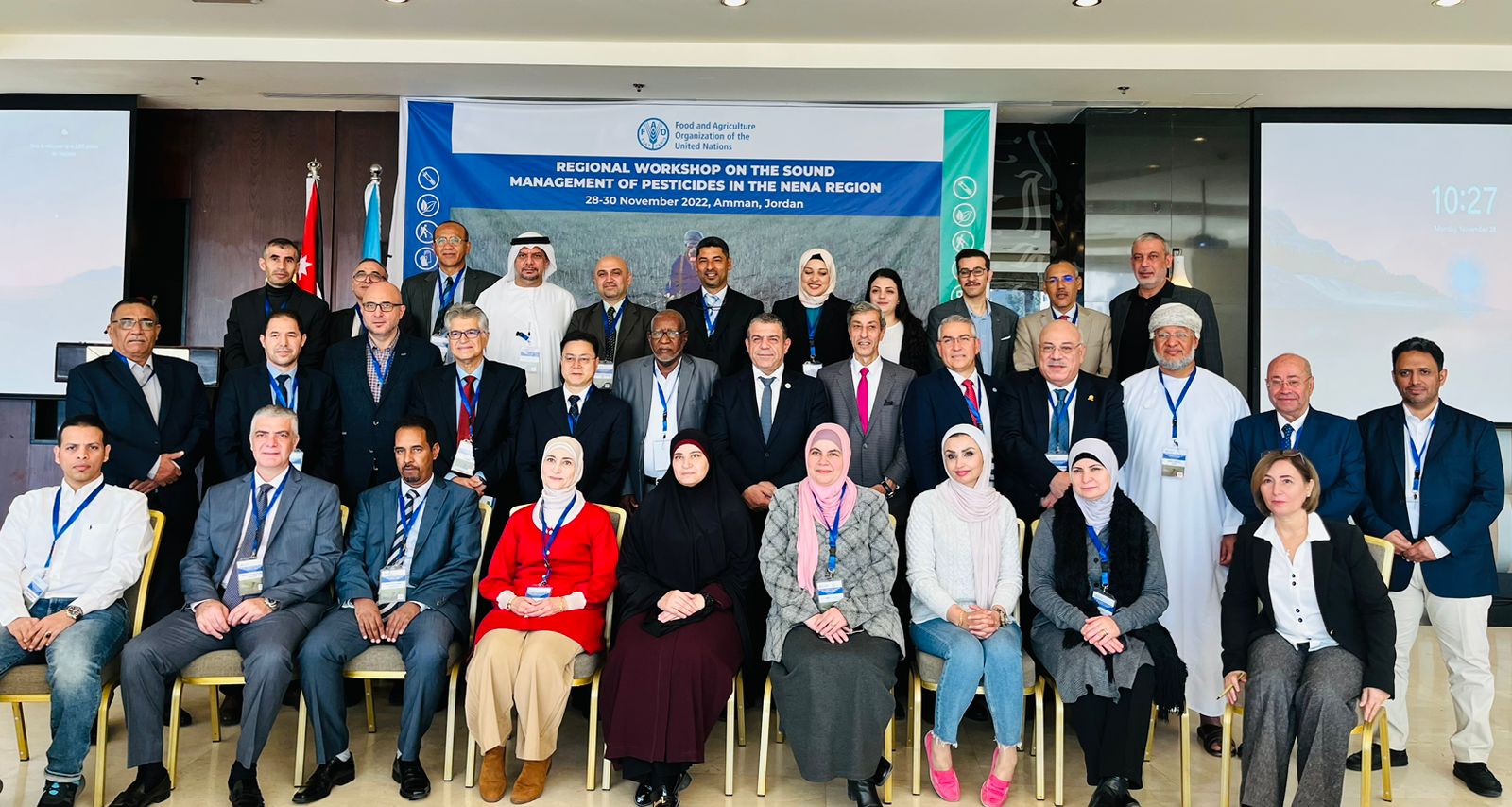 Participants pose for a photo during a regional workshop on the Sound Management of Pesticides in the Near East and North Africa, organised by the Food and Agriculture Organisation of the United Nations (Photo courtesy of FAO)
